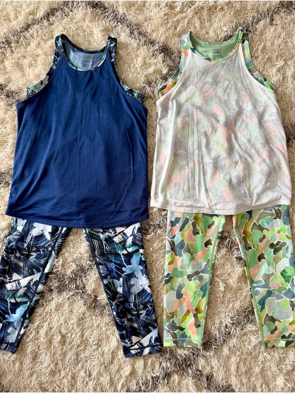 Athleta Girls Size 8/10 tanks & leggings sets 🩵
